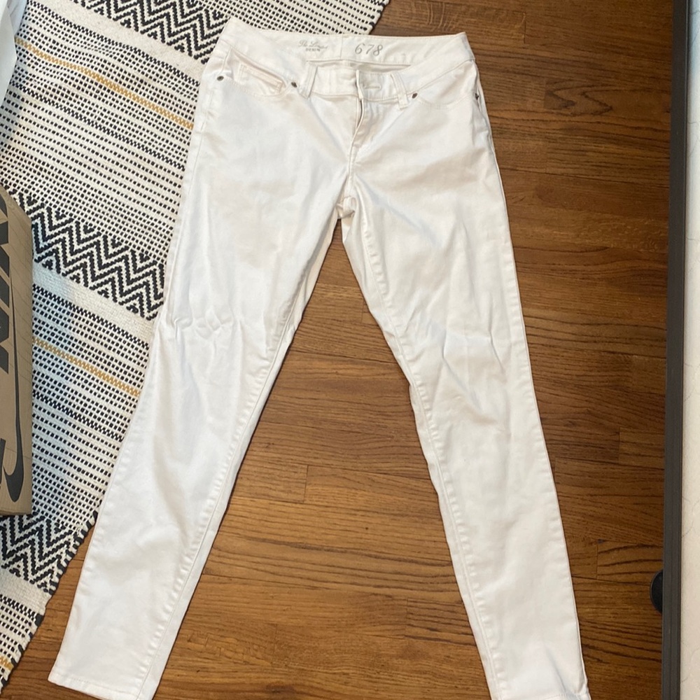 White skinny jeans from The Limited